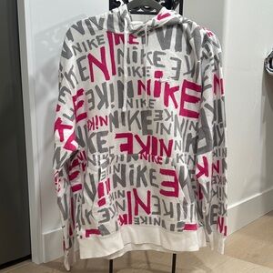 Nike Multi Pink Gray Graphic Hoodie Size Women’s L Unisex